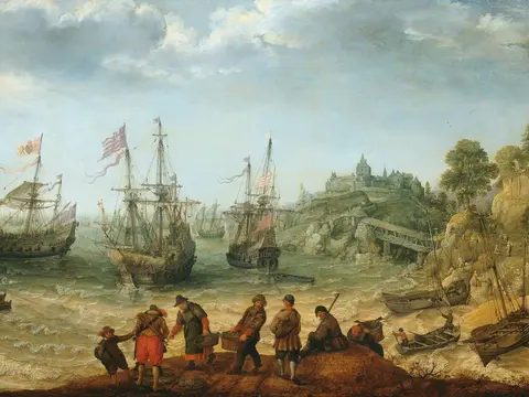 Ships off a Rocky Coast jigsaw puzzle