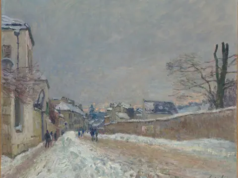 Snowy Village Street jigsaw puzzle